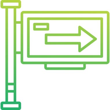 Tek Yol İşaret Ağı simgesi, vektör illüstrasyonu