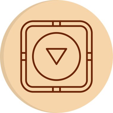 Aşağı Düğme simgesi vektör illüstrasyonu