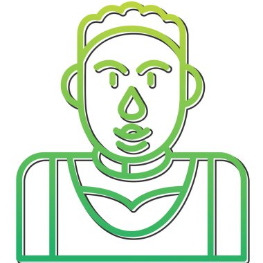 Jimnastikçi çocuk. Web simgesi vektör illüstrasyonu