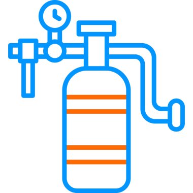 Oxygen Tank modern simgesinin vektör çizimi            