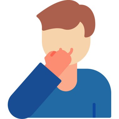 Man Touch Face web simgesi, vektör illüstrasyonu