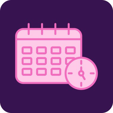 Zamanlama simgesi, vektör illüstrasyonu