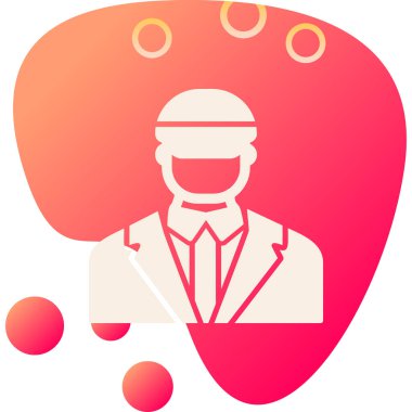 Güvenlik subayı simgesi, vektör illüstrasyonu basit tasarım