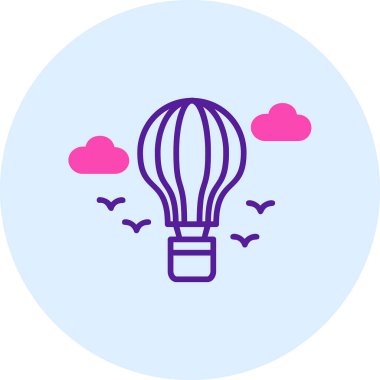 sıcak hava balonu simgesi, vektör illüstrasyonu 