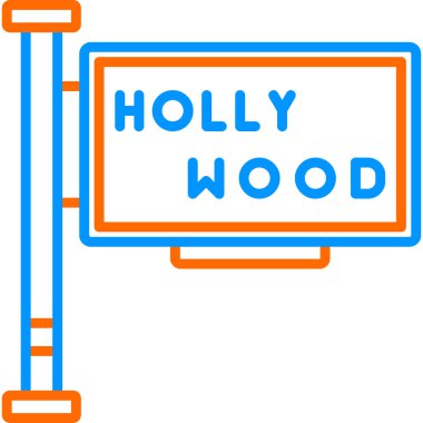 Hollywood simgesi web simgesi, vektör illüstrasyonu