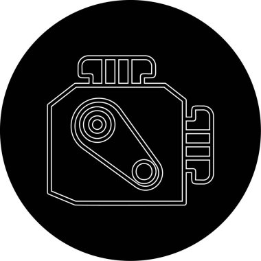 Araba Motoru Web simgesi, vektör illüstrasyonu