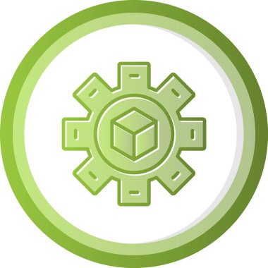 Üretim süreci simgesi, vektör illüstrasyonu basit tasarım