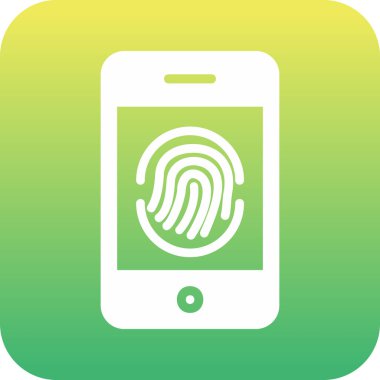 Parmak izi simgesi vektör çizelgesine sahip akıllı telefon