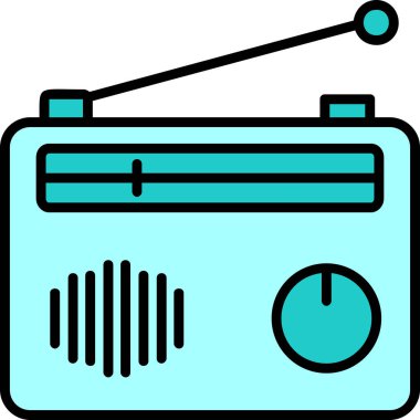 Radyo. Web simgesi basit illüstrasyon 