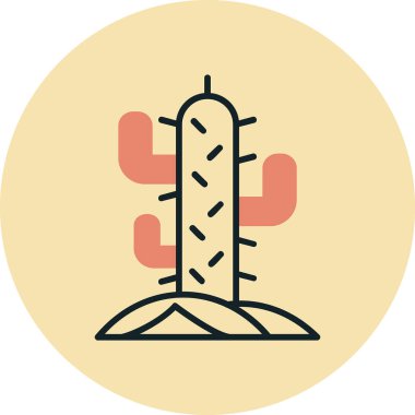 Kaktüs. Web simgesi basit illüstrasyon 