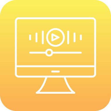 Müzik Video simgesinin vektör illüstrasyonu