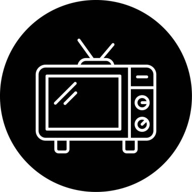 televizyon web simgesi, vektör çizim 
