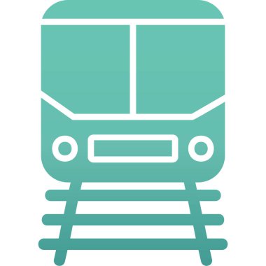 Demiryolu raylarındaki tren simgesi, vektör illüstrasyonu 