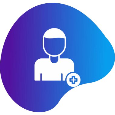 Tıbbi haç simgesi olan adam, vektör illüstrasyonu 