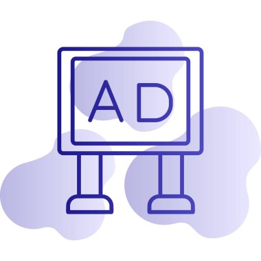 Poster ağ simgesi, vektör illüstrasyonu