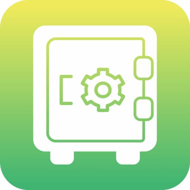 Dolap, güvenli, Vector Line Illustration. İş ve Finans simgesi.