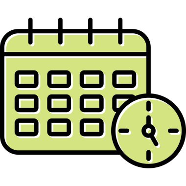 Zamanlama simgesi, vektör illüstrasyonu