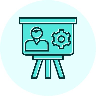 Proje Yönetimi düz simge vektör çizimi 