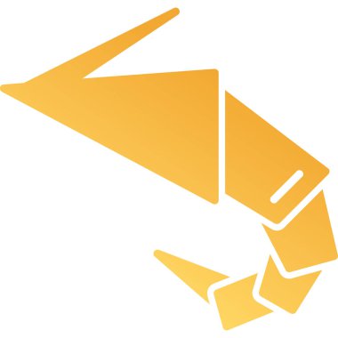 Kağıt karides. Web simgesi basit illüstrasyon