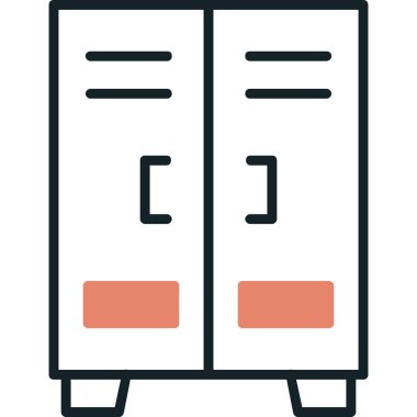 Dolap. Web simgesi basit illüstrasyon  