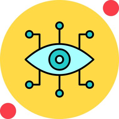 Siber göz. Web simgesi basit illüstrasyon