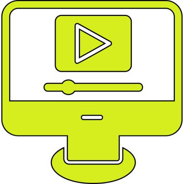 Video oynatıcı ikon vektör illüstrasyonu 