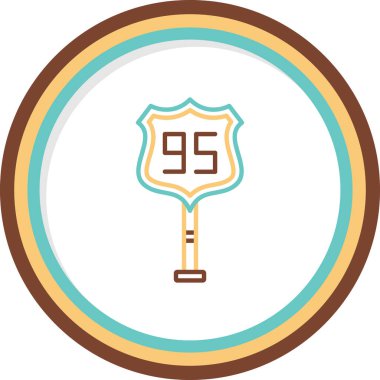 95. Yol simgesinin vektör illüstrasyonu       