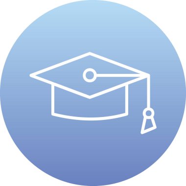 Mortarboard web simgesi basit illüstrasyon