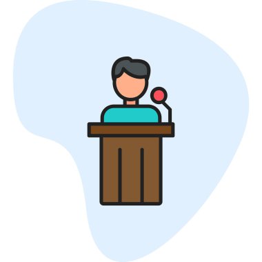 Siyaset ikonu. Web için basit bir konferans vektör simgesi çizimi