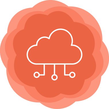 bulut hesaplama ağ simgesi, vektör illüstrasyonu 