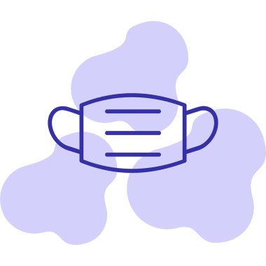 Tıbbi maske ikonu, düz stil. vektör illüstrasyonu 