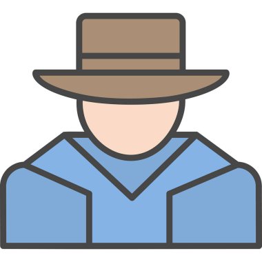 Şapkalı adam. Web simgesi basit illüstrasyon