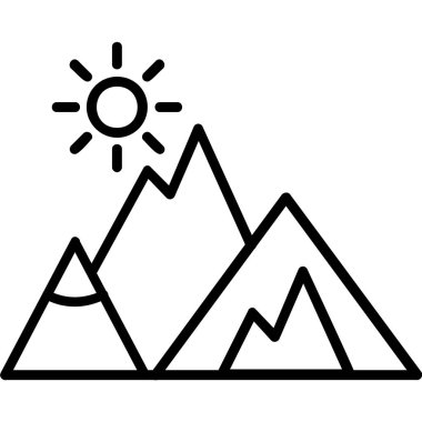 Dağ simgesi basit vektör çizim