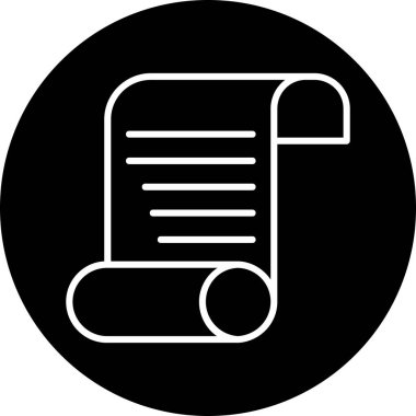 Kağıt parşömen. Web simgesi basit illüstrasyon                