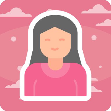 kız ana hatları ikon vektör illüstrasyonu 