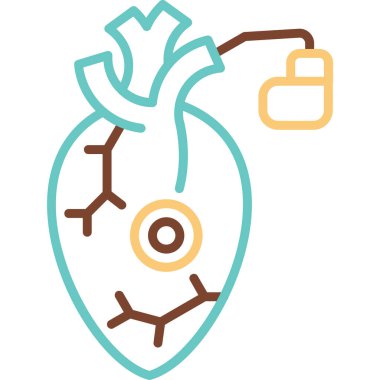 Kalp pili ağ simgesi, vektör illüstrasyonu