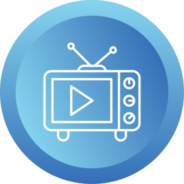 televizyon web simgesi, vektör çizim 