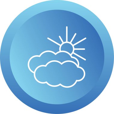 Hava bulutlu. Web simgesi basit illüstrasyon