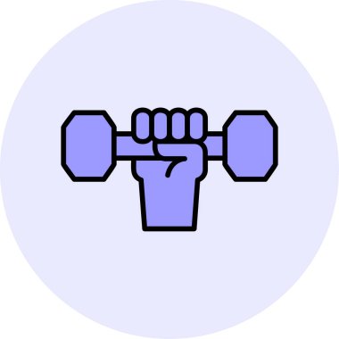 Dumbbell simgesi ile El 'in vektör illüstrasyonu 