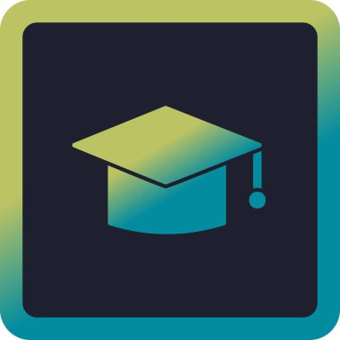 mezuniyet şapkası, web simgesi basit illüstrasyon