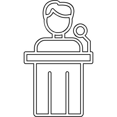 Siyaset ikonu. Web için basit bir konferans vektör simgesi çizimi