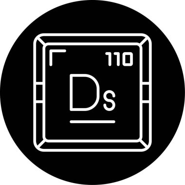 Darmstadtium web simgesi, vektör illüstrasyonu