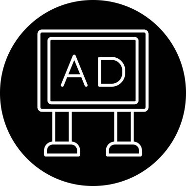 Poster ağ simgesi, vektör illüstrasyonu