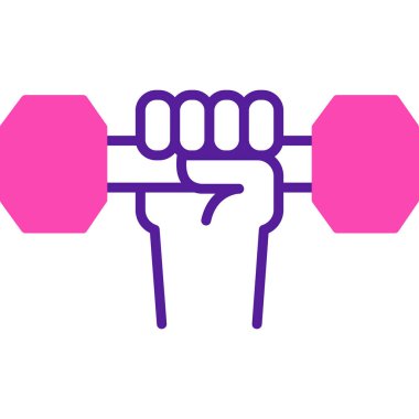 Dumbbell simgesi ile El 'in vektör illüstrasyonu 