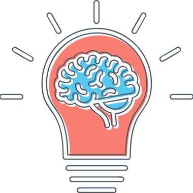 Fikir simgesinin vektör illüstrasyonu 