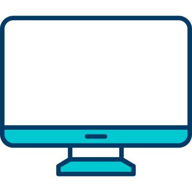 Bilgisayar monitörü. Web simgesi basit illüstrasyon 