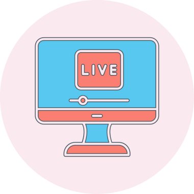 Bilgisayar ekranındaki canlı metnin vektör illüstrasyonu