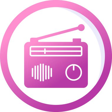 Radyo. Web simgesi basit illüstrasyon 