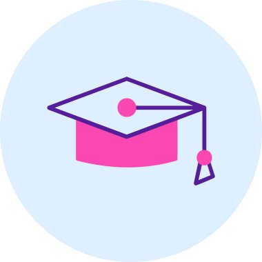 Mortarboard web simgesi basit illüstrasyon