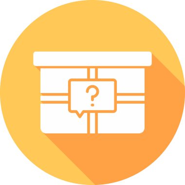 Gizem Kutusu simgesi, vektör illüstrasyonu basit tasarım